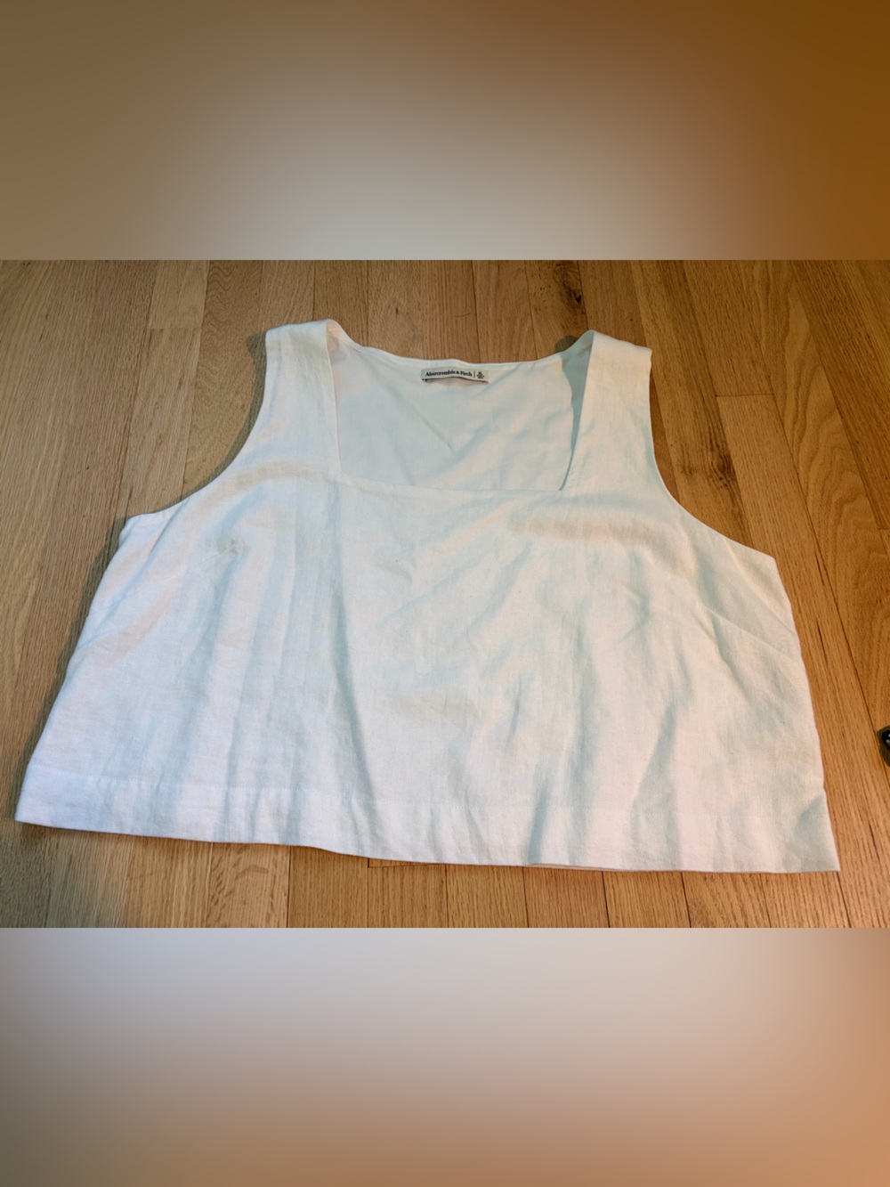 Abercrombie White Linen Blend Top XL Coastal Quiet Luxury Top